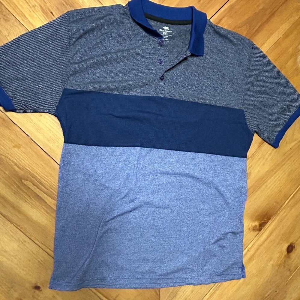 Red Rhino Classic Men’s Blue Colorblock Polo Shirt